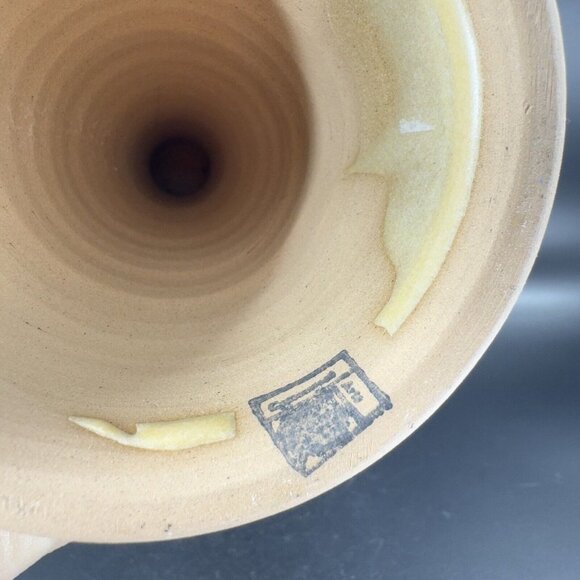 Studio Art Pottery Hand Made Goblets Drinking Wine Glasses Signed Purple Grapes - Picture 5 of 16